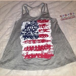 Girl's American Flag Tank